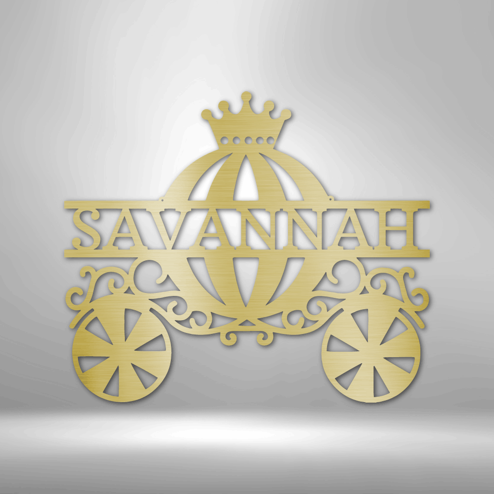 Princess Carriage Monogram - Steel Sign